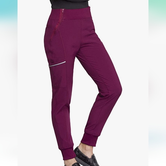 Cherokee Jogger Scrub Pants, 4x Women 4-Way Stretch, Mid Rise, Cargo Pocket - Picture 6 of 12